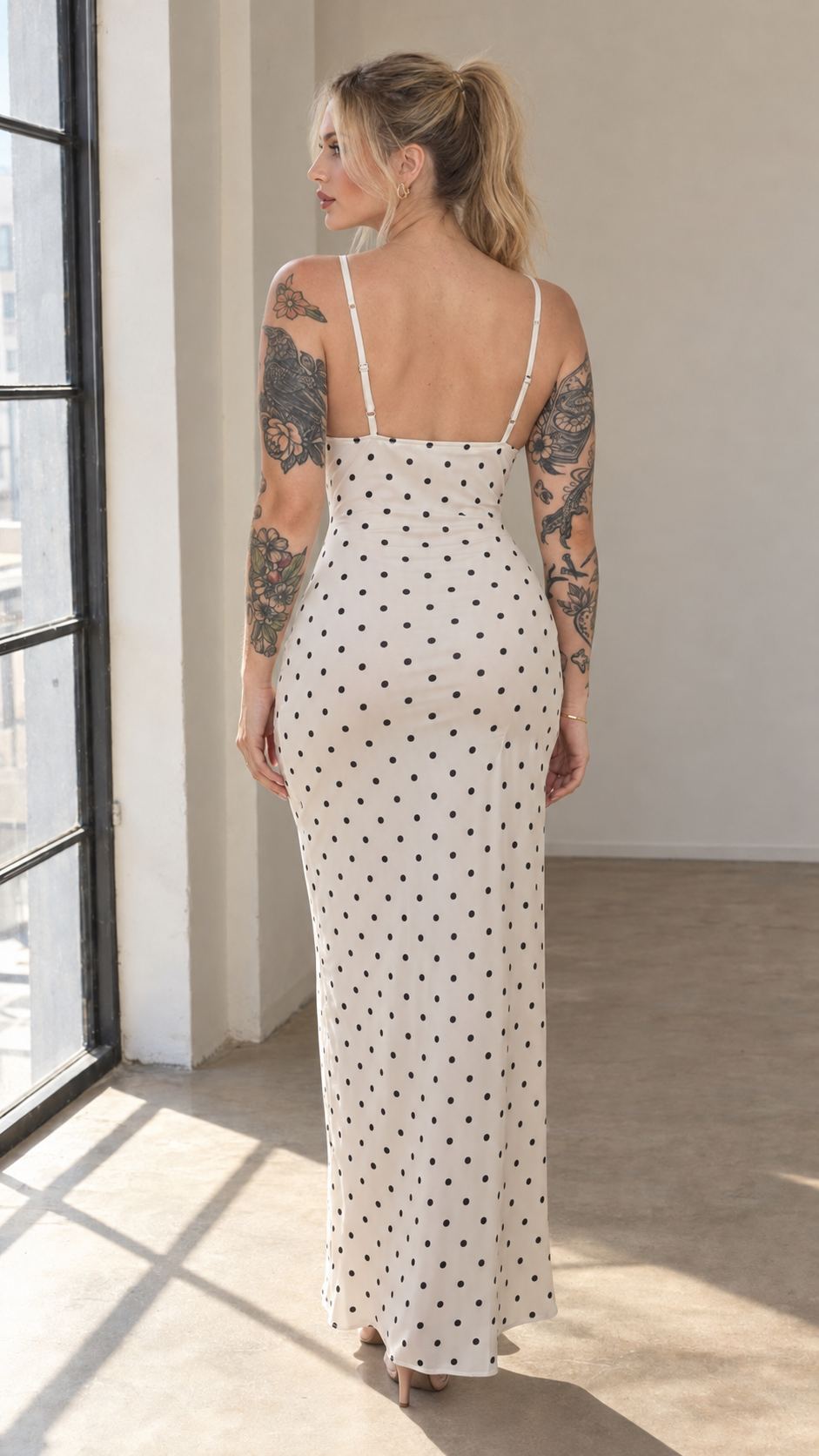 Eloriane Colette Lace Polka Dot Maxi Dress
