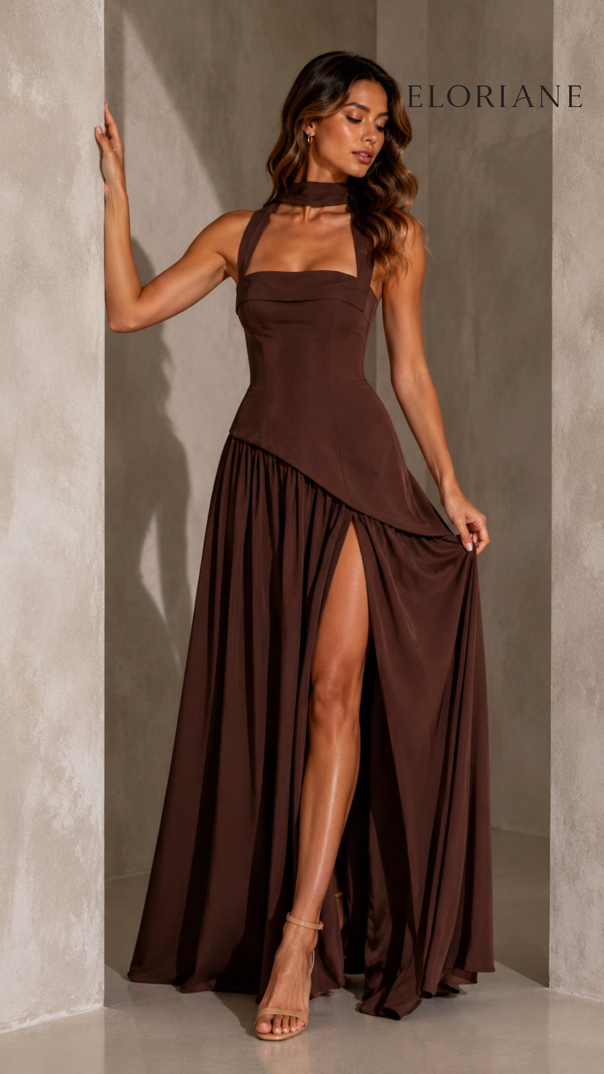 Eloriane Alessandra Asymmetric Maxi Dress